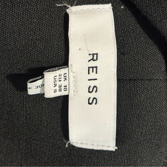 REISS Sz 6 Vittoria Dungaree Wool Blend Jumpsuit Gold Buttons Adjustable Straps - Picture 12 of 15